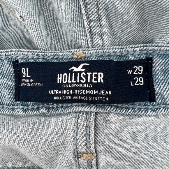 Hollister Ultra High Rise Rough Hem Mom Jeans Size 9 Long Women’s - Picture 2 of 5